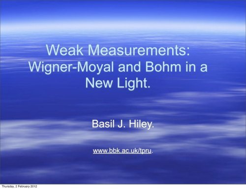 Weak Measurements: