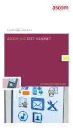 Quick Reference Guide. Ascom d62  DECT Handset, TD 92584GB
