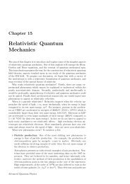 Relativistic Quantum Mechanics - Theory of Condensed Matter