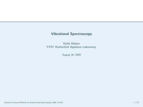 Vibrational Spectroscopy