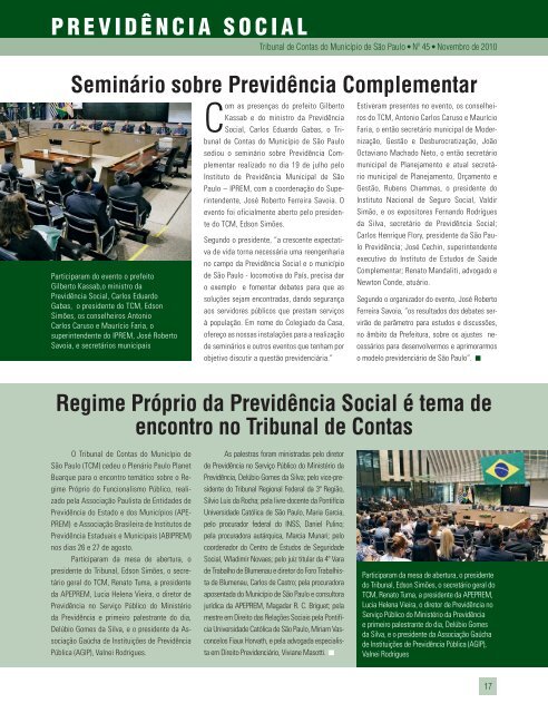 TCM Informativo - Tribunal de Contas do MunicÃ­pio de SÃ£o Paulo