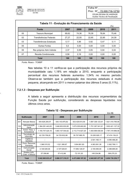 RelatÃ³rio Anual de FiscalizaÃ§Ã£o - Tribunal de Contas do MunicÃ­pio ...