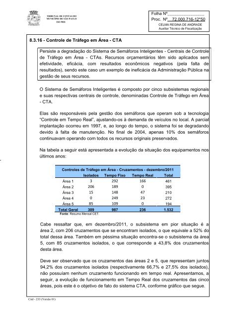 RelatÃ³rio Anual de FiscalizaÃ§Ã£o - Tribunal de Contas do MunicÃ­pio ...