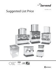 Servend Price List - Manitowoc Beverage Systems