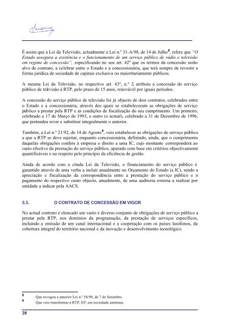 RelatÃ³rio de Auditoria nÂº 8/2002 - Tribunal de Contas