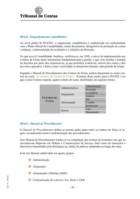 SÃNTESE DAS CONCLUSÃES E RECOMENDAÃÃES - Tribunal de ...