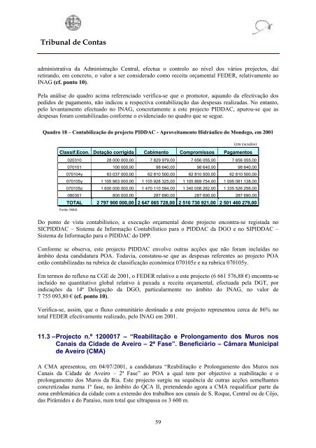 RelatÃ³rio de Auditoria nÂº 27/2003 - 2Âª SecÃ§Ã£o - Tribunal de Contas