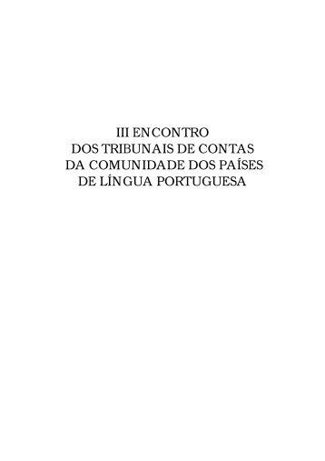 iii encontro dos tribunais de contas da comunidade dos paÃ­ses de ...