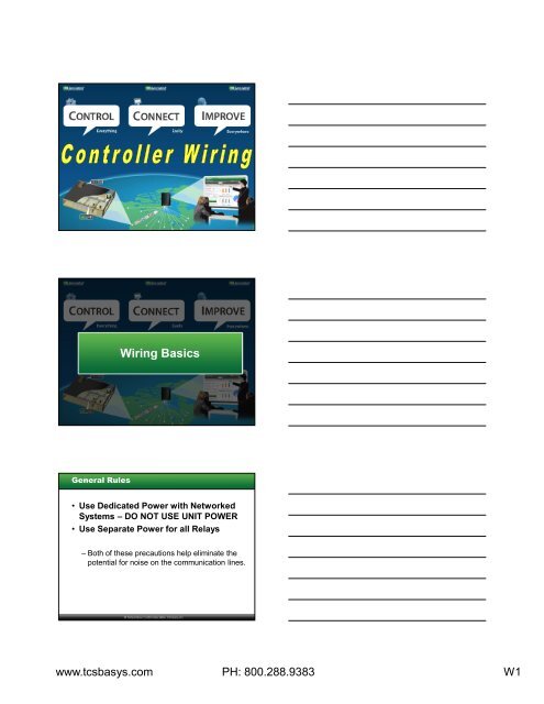 Wiring Basics - TCS Basys Controls