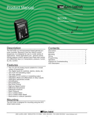 Product Manual - TCS Basys Controls