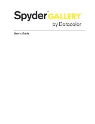 SpyderGallery User's Guide - Datacolor