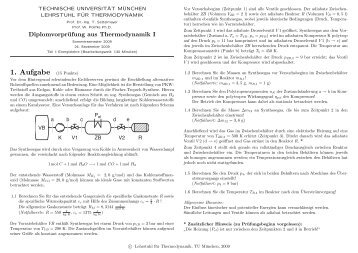 Sommersemester 09: Angabe - Lehrstuhl fÃ¼r Thermodynamik ...