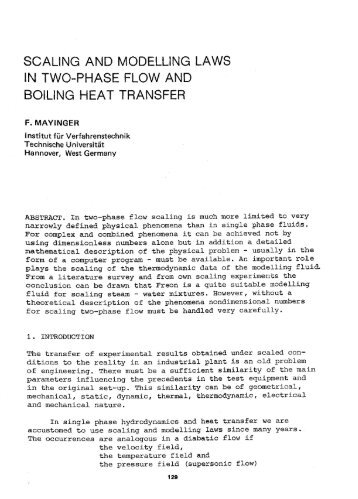 scaling and modelling laws in two-phase flow and boiling heat transfer