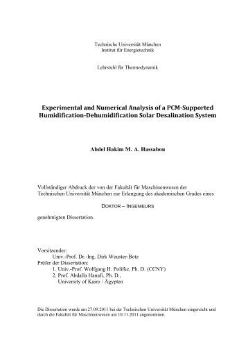 Experimental and Numerical Analysis of a PCM-Supported ...