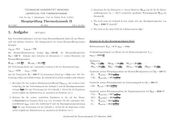 Angabe - Lehrstuhl fÃ¼r Thermodynamik - Technische UniversitÃ¤t ...