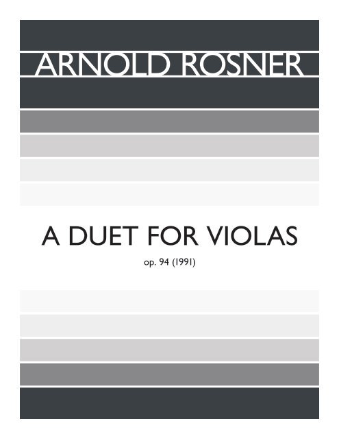 Rosner - A Duet for Violas, op. 94