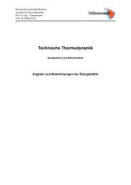 8. Übungsblatt - Lehrstuhl für Thermodynamik - Technische ...