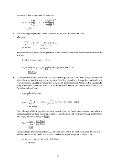 8. Übungsblatt - Lehrstuhl für Thermodynamik - Technische ...