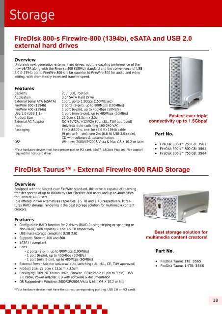 FireDisk 800-s Firewire-800 (1394b)