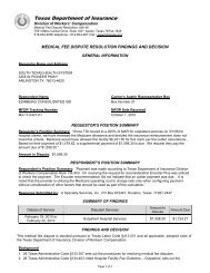 Division of Workers' Compensation Letter - Texas Department of ...