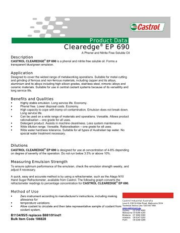 Clearedge EP690 B1134/95/5 - Castrol TDS