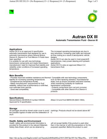 Autran DX III - Castrol TDS