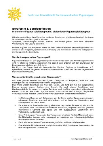 Berufsbild & Berufsdefinition - therapeutisches Figurenspiel