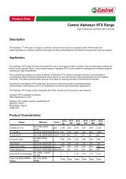 Castrol Alphasyn HTX Range - Castrol TDS