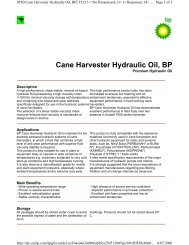Cane Harvester Hydraulic Oil, BP - Castrol TDS
