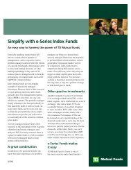 Simplify with e-Series Index Funds - TD Waterhouse