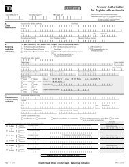 Transfer Authorization for Registered Investments - TD Waterhouse