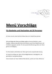 Menu VorschlÃ¤ge Bankett&Hochzeit; - Hotel Kreuz Lenk