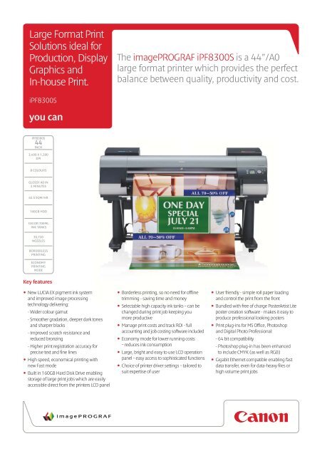 Large Format Print Solutions ideal for Production, Display Graphics ...