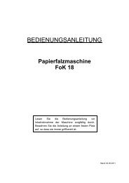 Bedienungsanleitung der Falzmaschine TE Masterfold 18