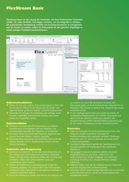 können Sie das Datenblatt zur Software FlexStream als PDF laden