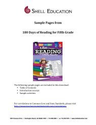 Sample Pages from 180 Days of Reading for Fifth ... - Shell Education