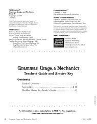 Grammar, Usage,& Mechanics - Teacher Created Materials