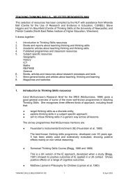 TEACHING THINKING SKILLS â SELECTED RESOURCES 2003 ...