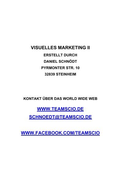 visuelles marketing ii - Teamscio, Daniel Schnödt