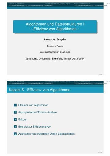 Effizienz von Algorithmen - Technische Fakultät - Universität Bielefeld