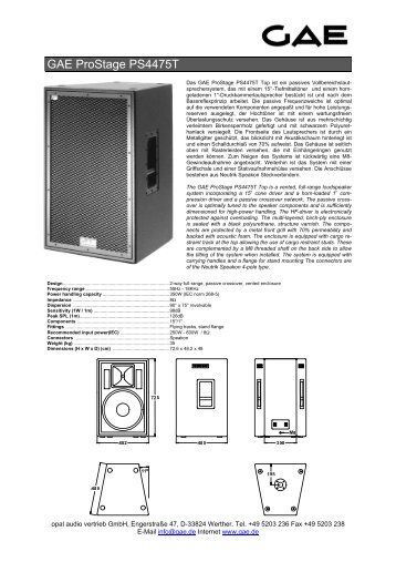 GAE ProStage PS4475T - Technikpool