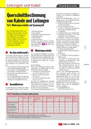 Querschnittbestimmungen von Kabeln und Leitungen - Technik-Forum