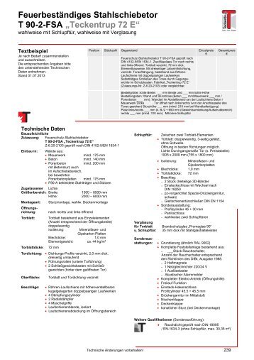 Technische Daten (pdf) - Teckentrup