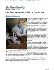Juan Clark, Cuba scholar and Bay of Pigs vet, dies - Miami Dade ...