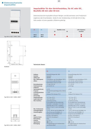 y Elektromechanische Impulszähler Impulszähler für den - Bauser