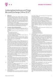 Leistungsbeschreibung und Preise Microsoft Exchange ... - Telekom