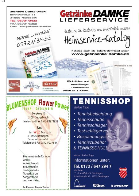 Club-Magazin 2013 - Tennisclub Grün-Weiß Stadthagen e.V.