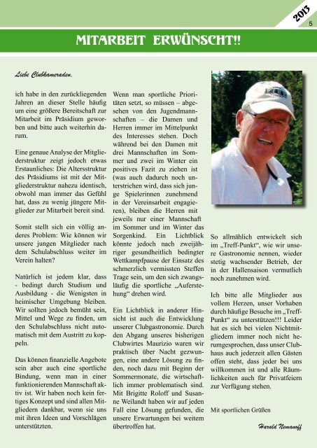 Club-Magazin 2013 - Tennisclub Grün-Weiß Stadthagen e.V.