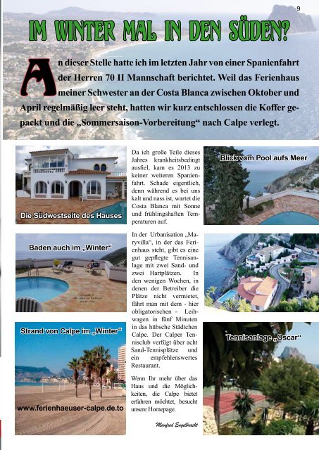 Club-Magazin 2013 - Tennisclub Grün-Weiß Stadthagen e.V.