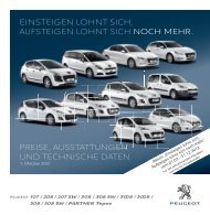 preise, ausstattungen und technische daten einsteigen ... - Peugeot